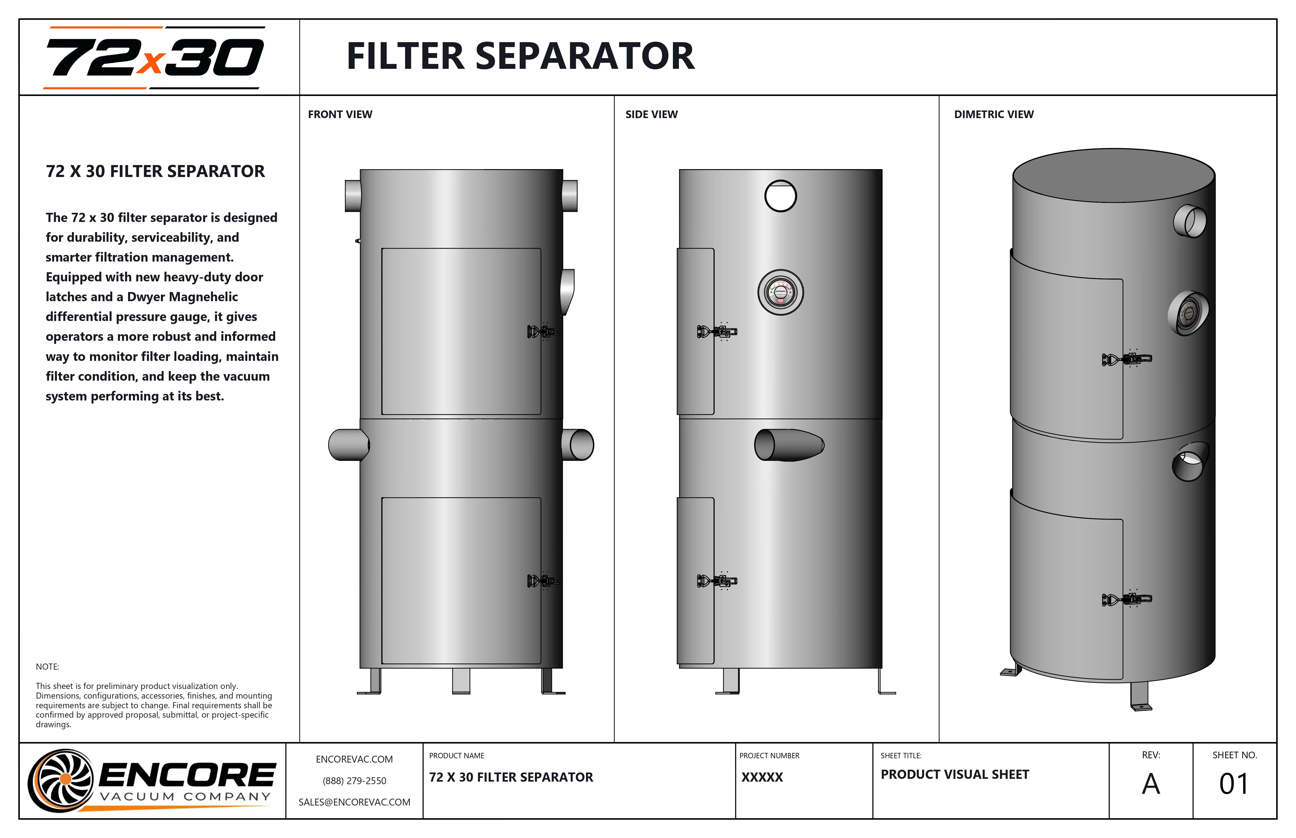 72x30 Filter Separator Visual