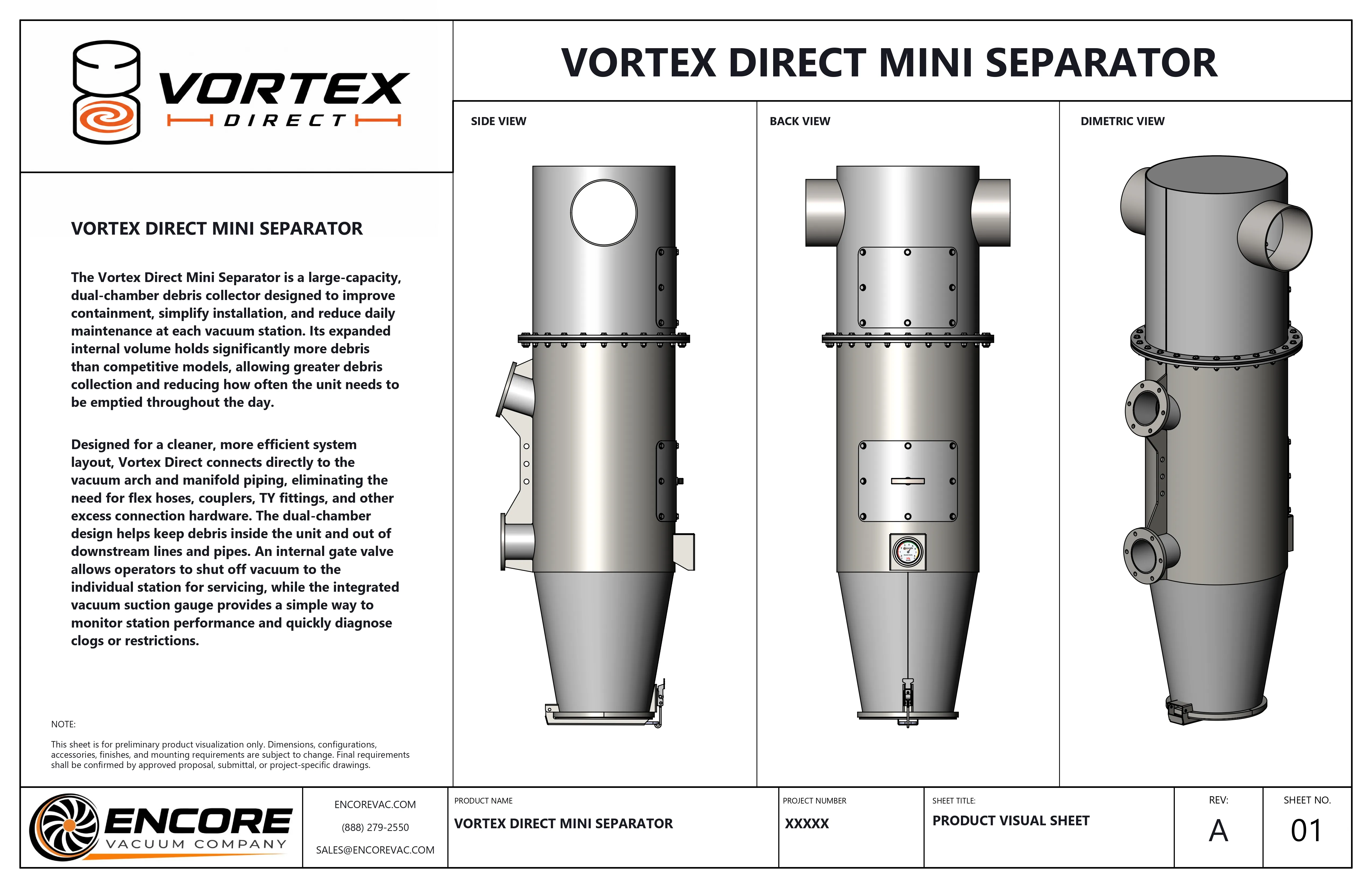 Vortex Direct Mini Separator Rendering